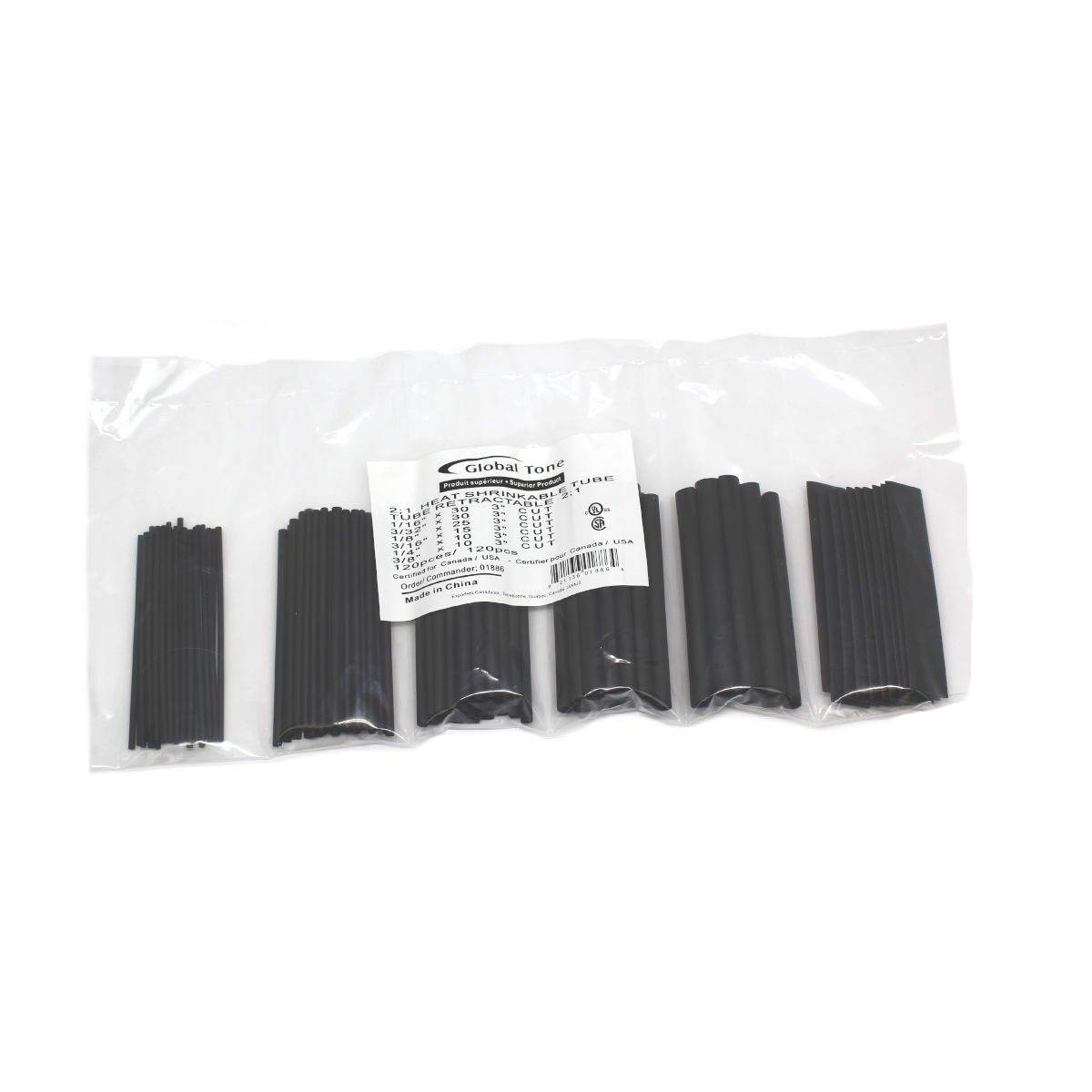 Assortiment de gaines thermo-rétractables – 120 pièces – 3"