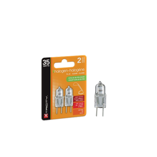Ampoule halogène graduelle – T4 JC – 35W – GY6.35 – 12V – 2700K – Paquet de 2