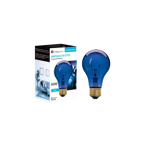 Ampoule incandescente – A19 – 60W– Bleue