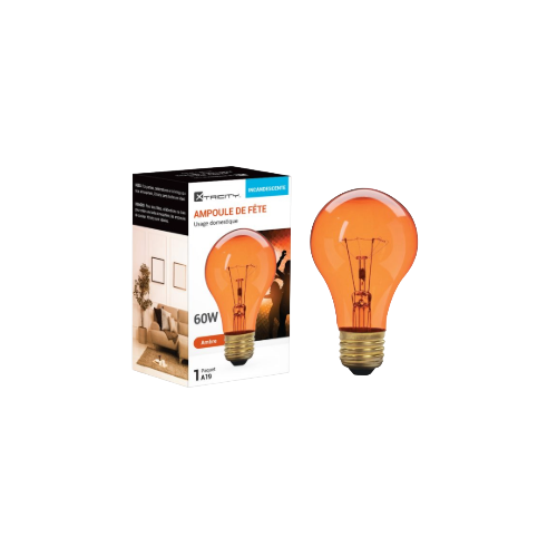 Ampoule incandescente – A19 – 60W – Ambre
