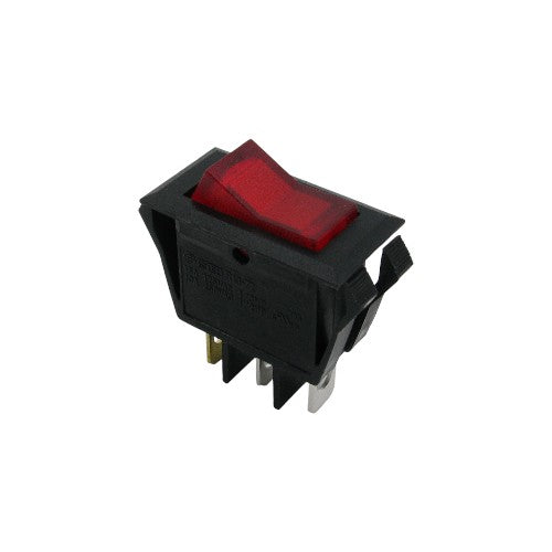 Interrupteur ON/OFF 125V 16A avec lumière rouge – 3 pins