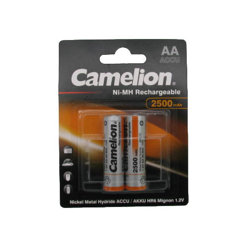 Piles AA Camelion Ni‑MH rechargeables – 2500 mAh – Paquet de 2
