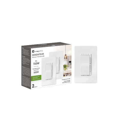 Gradateur mural DEL – 120V – 150W – Paquet de 2