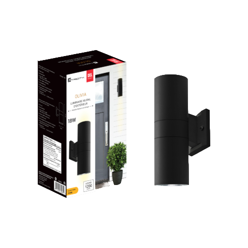 Luminaire mural DEL intégrées – 2×9W / 2×600 lm / 3000K