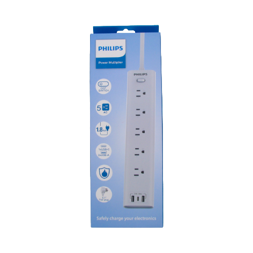 Barre d’alimentation 5 prises + 3 USB