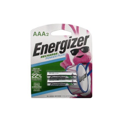 Piles AAA rechargeables Energizer NiMH – 1,2 V – 800 mAh – Paquet de 2