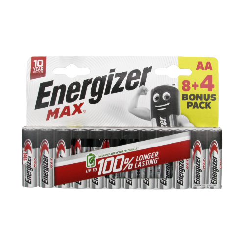 Piles AA Energizer Alcaline – 1,5 V – Paquet de 12