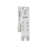 Barre de surtension 6 prises avec 2 ports USB – Protection 1000 joules