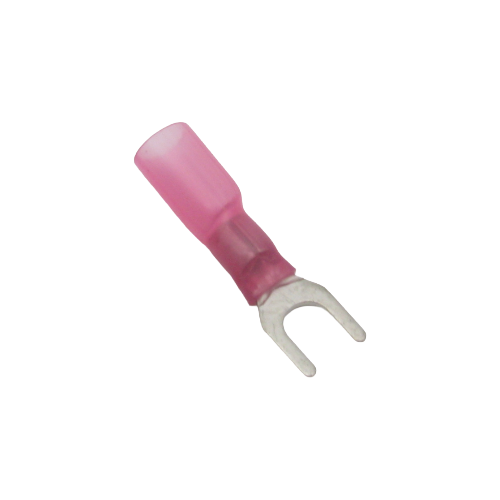 Terminal à fourchette thermorétractable double baril – Vis #8 – 22‑16AWG – Paquet de 10