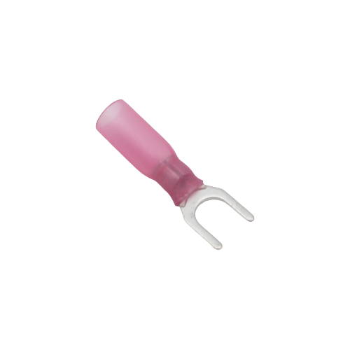 Terminal à fourchette thermorétractable double baril – Vis #10 – 22‑16AWG – Paquet de 10