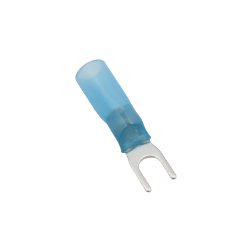Terminal à fourchette thermorétractable double baril – Vis #4 – 16‑14AWG – Paquet de 10