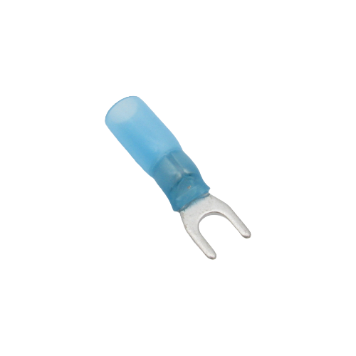 Terminal à fourchette thermorétractable double baril – Vis #8 – 16‑14AWG – Paquet de 10