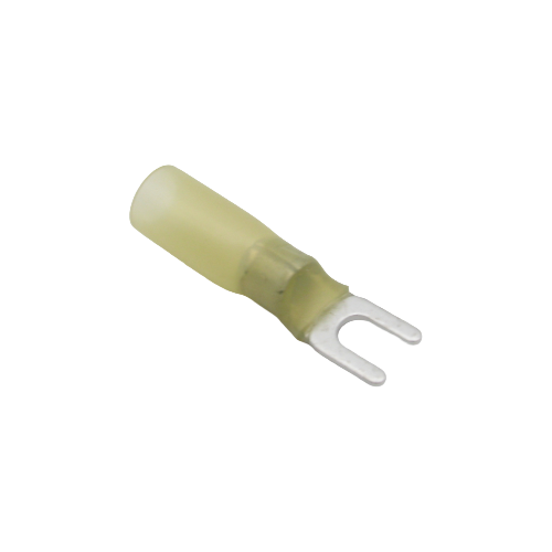 Terminal à fourchette thermorétractable double baril – Vis #8 – 12‑10AWG – Paquet de 10