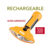 Lampe de poche 3 têtes – 300 lumens