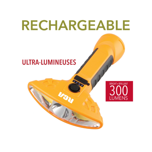 Lampe de poche 3 têtes – 300 lumens