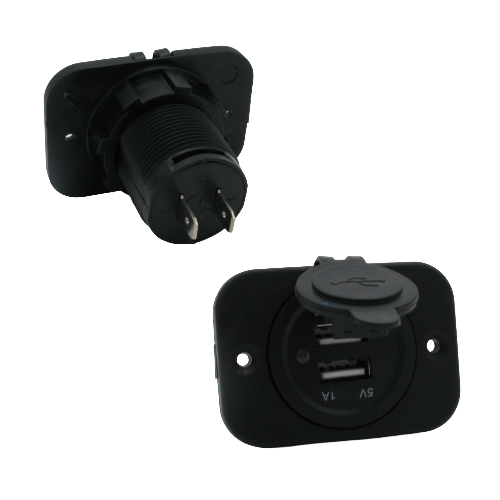 Prise 12 V femelle avec montage