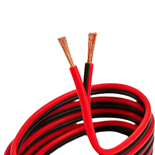 Fils de haut‑parleur – Noir et rouge